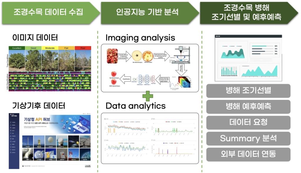 인공지능 기반 조경수목 병해 조기선별 및 예후예측 기술